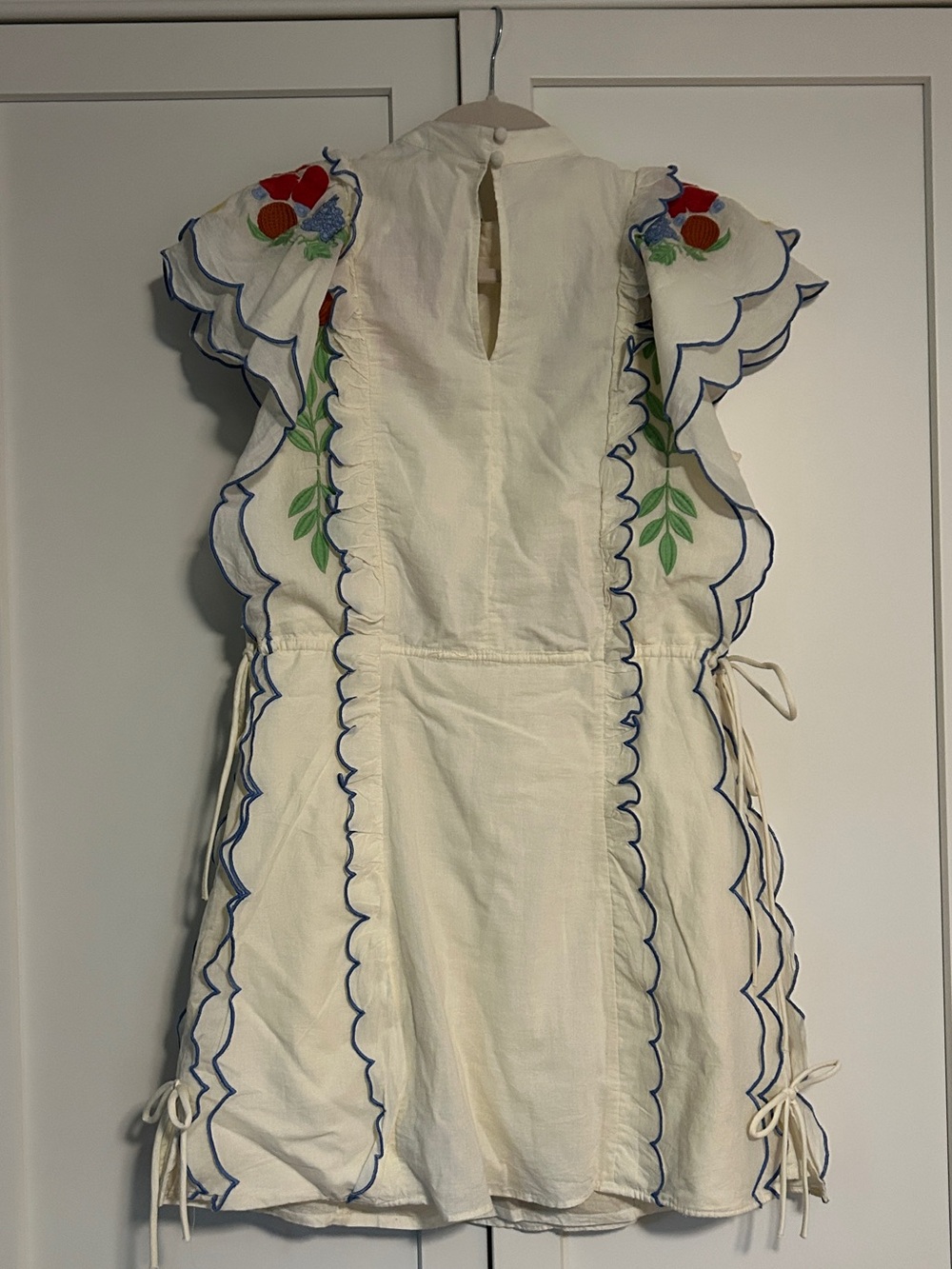 FARM Rio White Mini Dress with Red, Yellow & Green Floral Embroidery - Picture 7 of 10